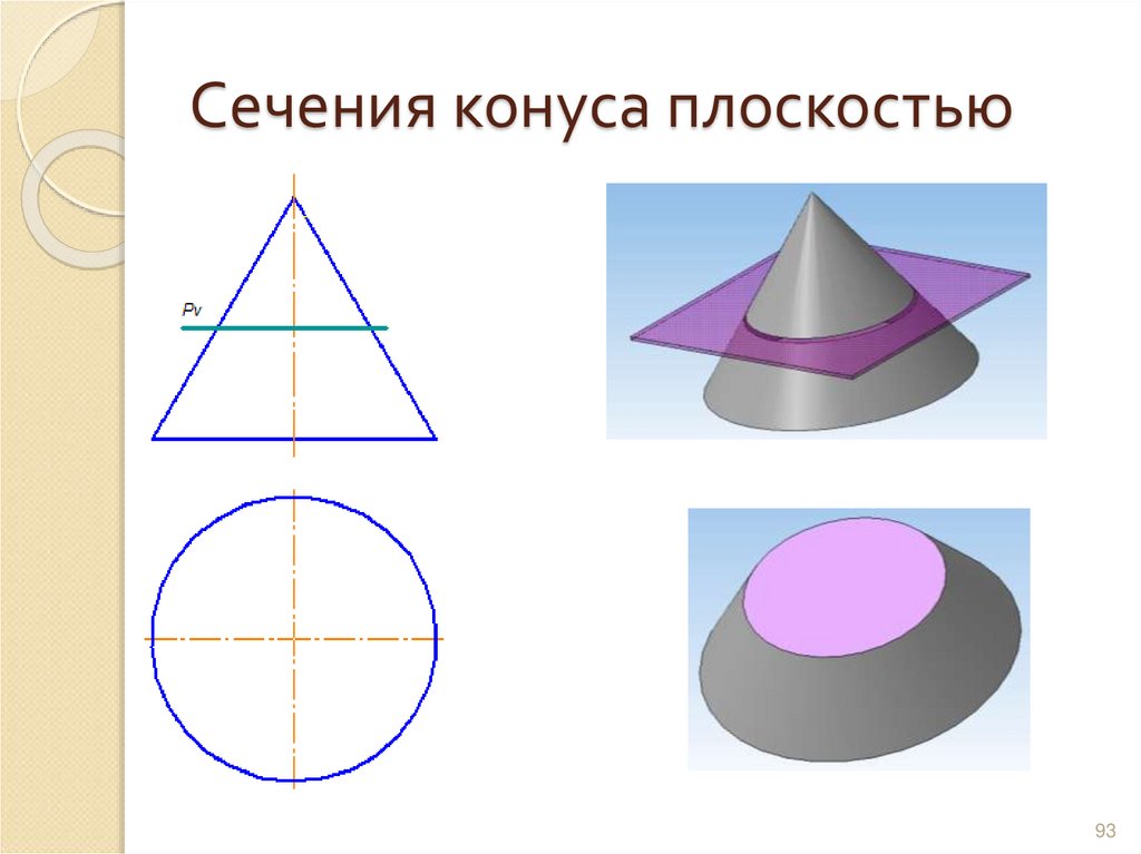 Сечения конуса плоскостью