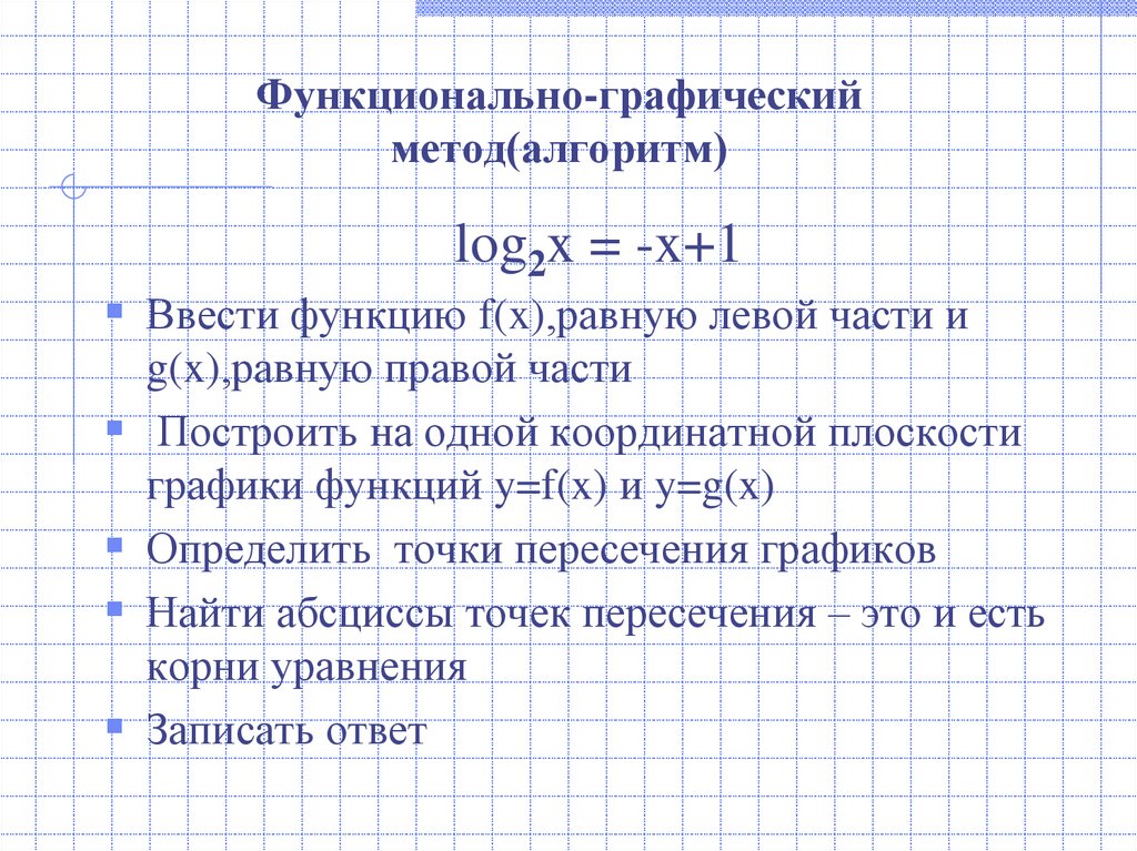 Функционально-графический метод(алгоритм)