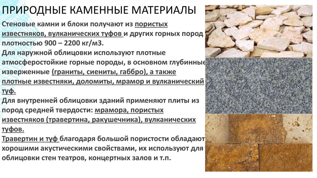 ПРИРОДНЫЕ КАМЕННЫЕ МАТЕРИАЛЫ