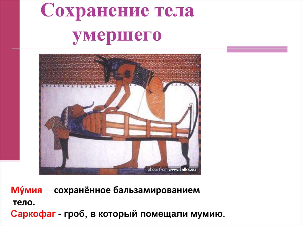 Сохранение тела умершего