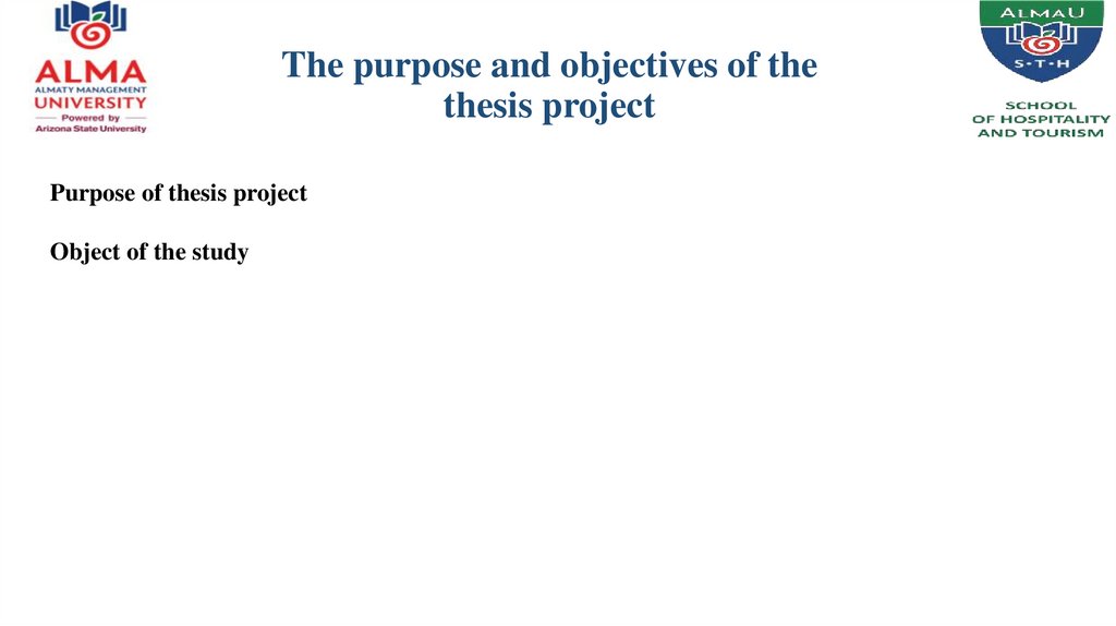 The purpose and objectives of the thesis project