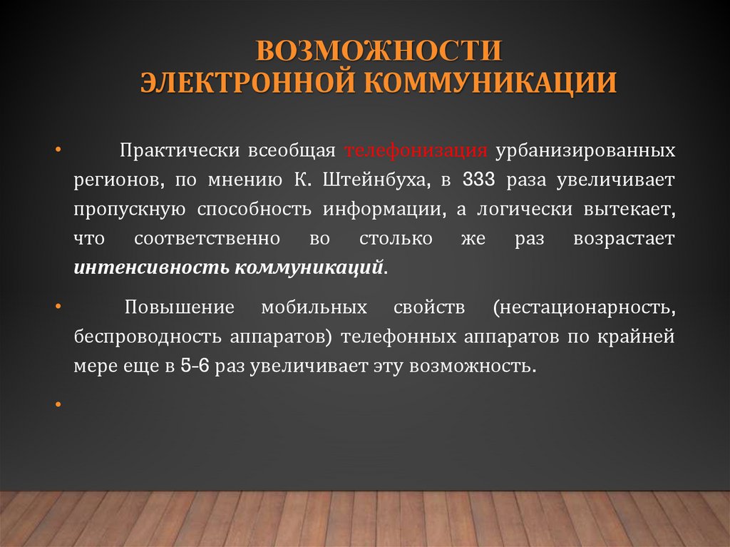 возможности электронной коммуникации