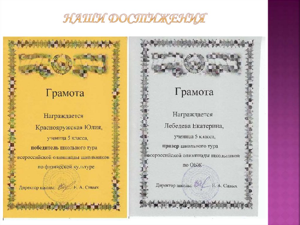 Наши достижения