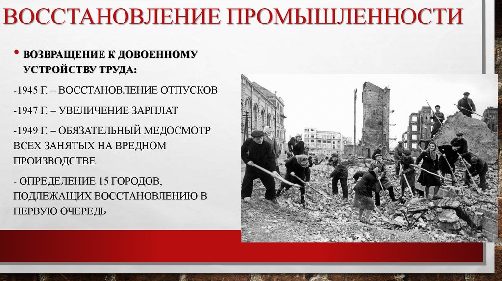 Восстановление промышленности