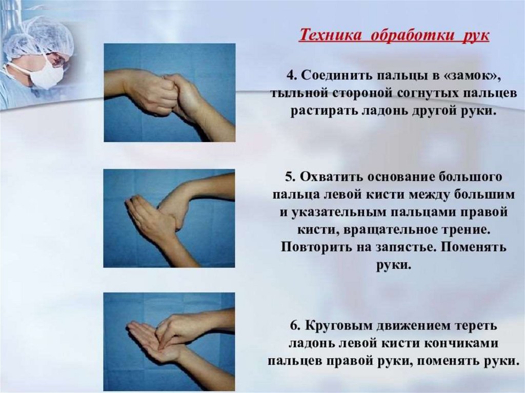 Вымыть руки, используя следующую технику: