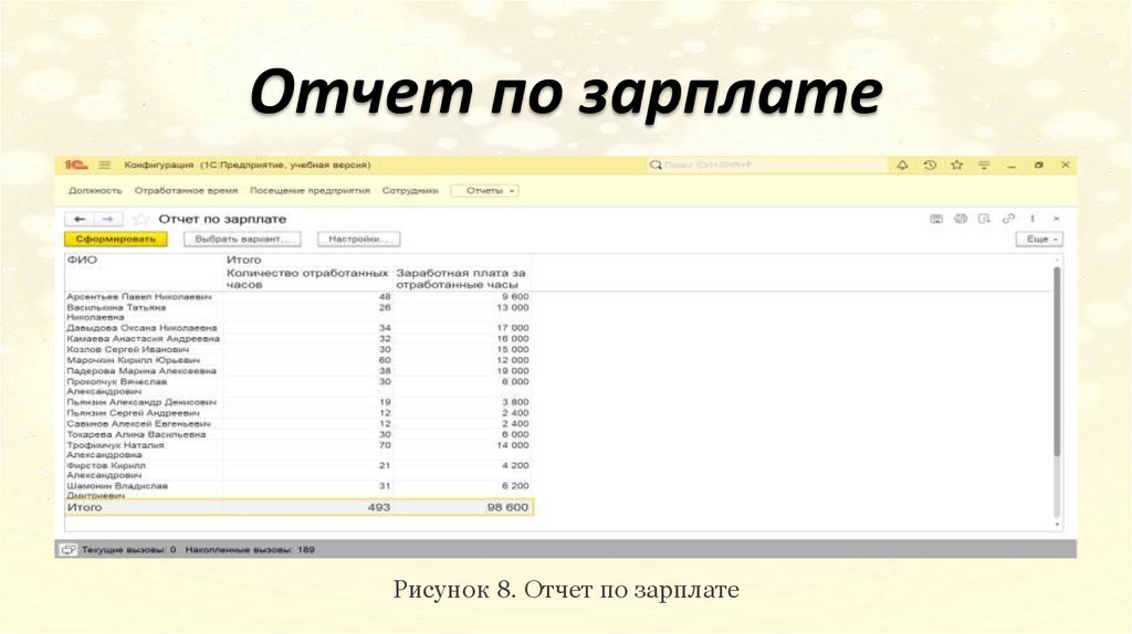 Отчет по зарплате