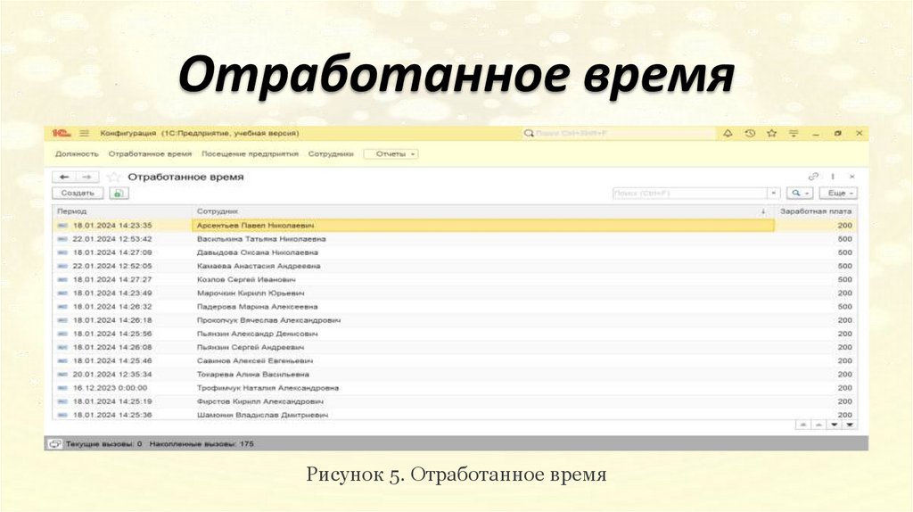 Отработанное время