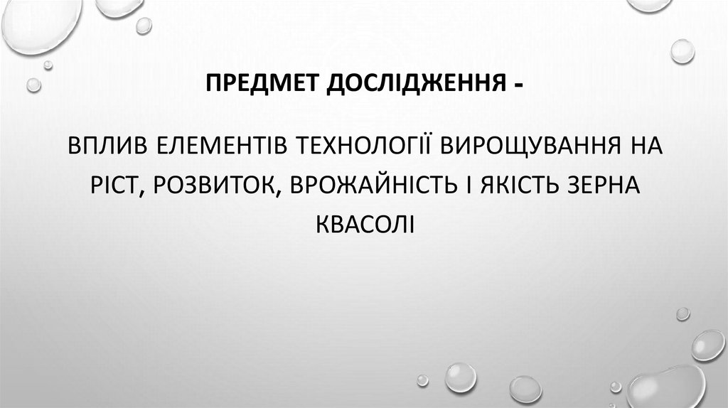 Предмет дослідження -