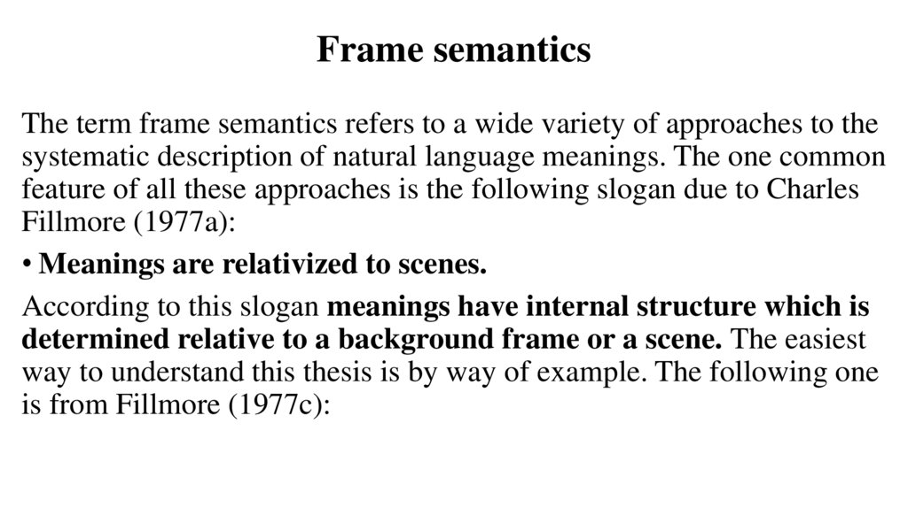 Frame semantics