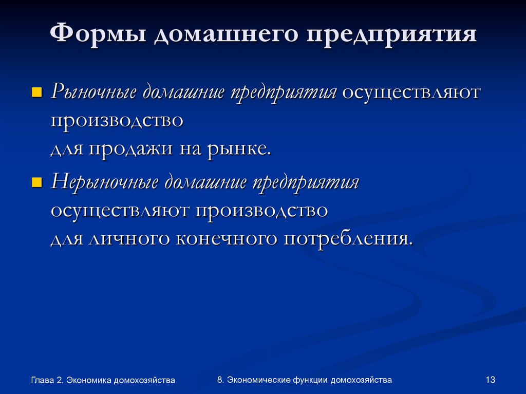 Формы домашнего предприятия