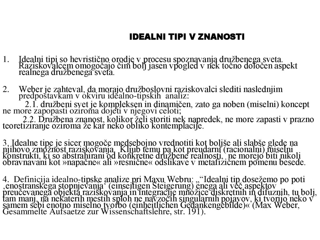 IDEALNI TIPI V ZNANOSTI