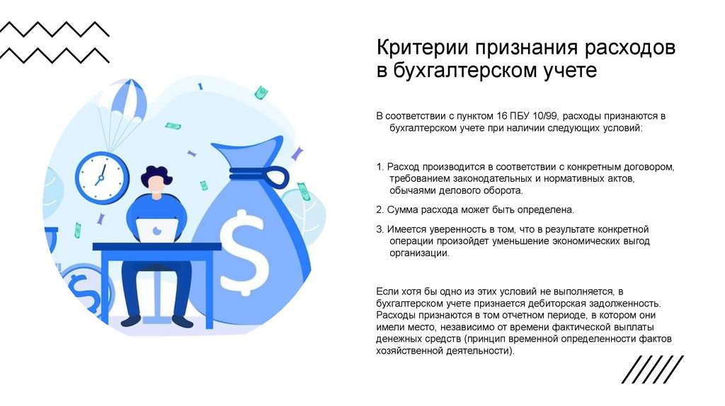 Критерии признания расходов в бухгалтерском учете