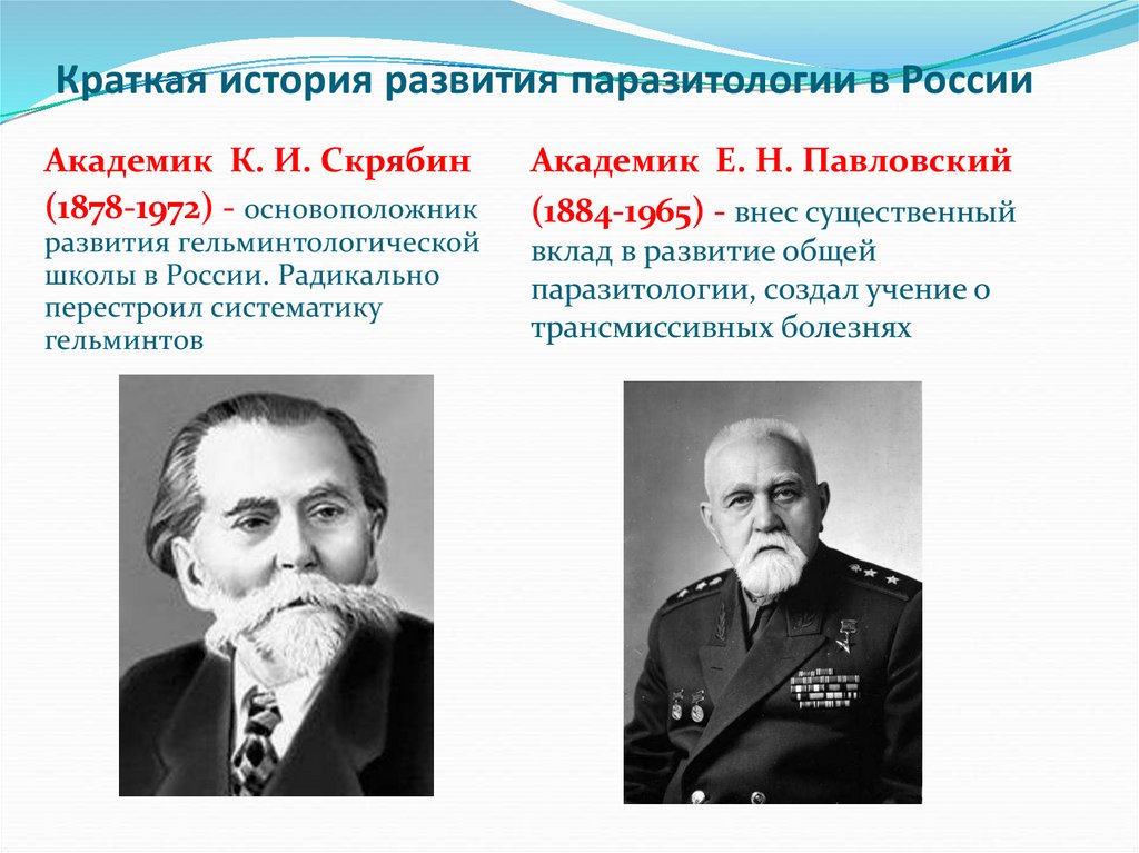 Краткая история развития паразитологии в России