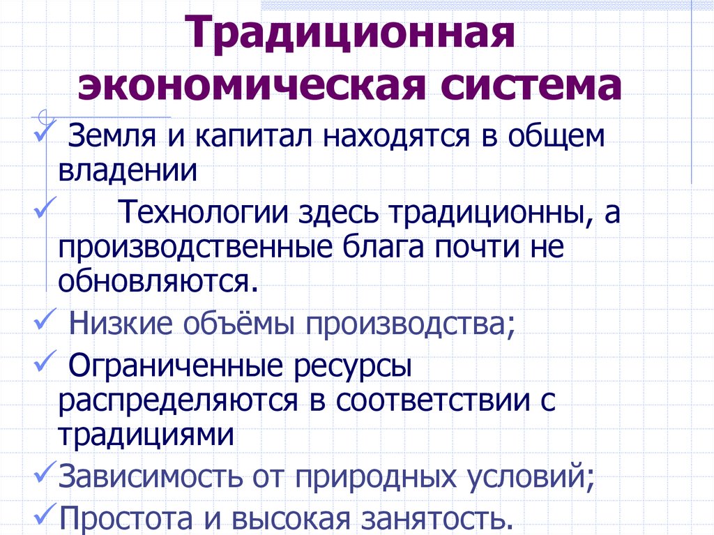Традиционная экономическая система