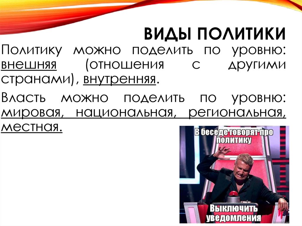 Виды политики