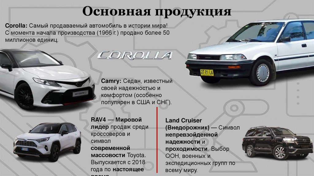 Основная продукция