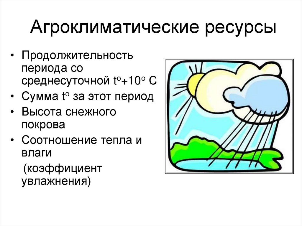 Агроклиматические ресурсы
