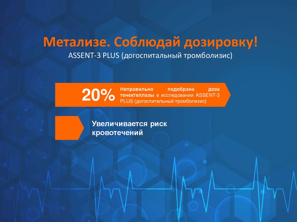 Метализе. Соблюдай дозировку! ASSENT-3 PLUS (догоспитальный тромболизис)