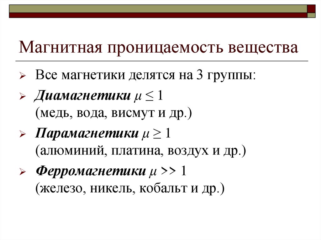 Магнитная проницаемость вещества