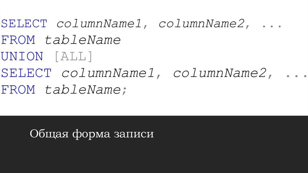 Общая форма записи
