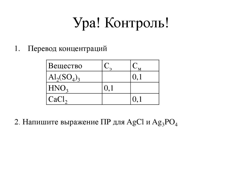 Ура! Контроль!