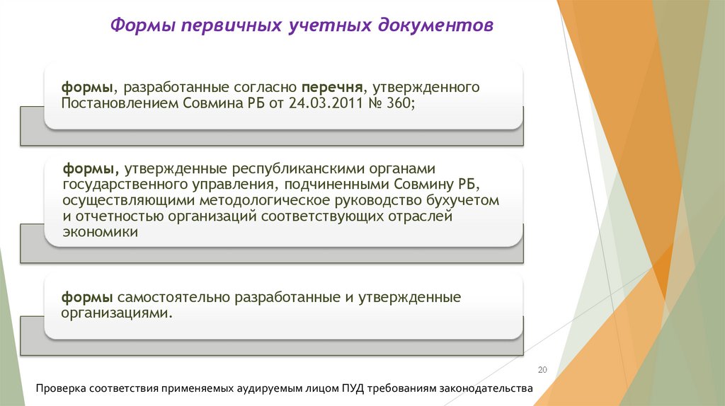 Формы первичных учетных документов