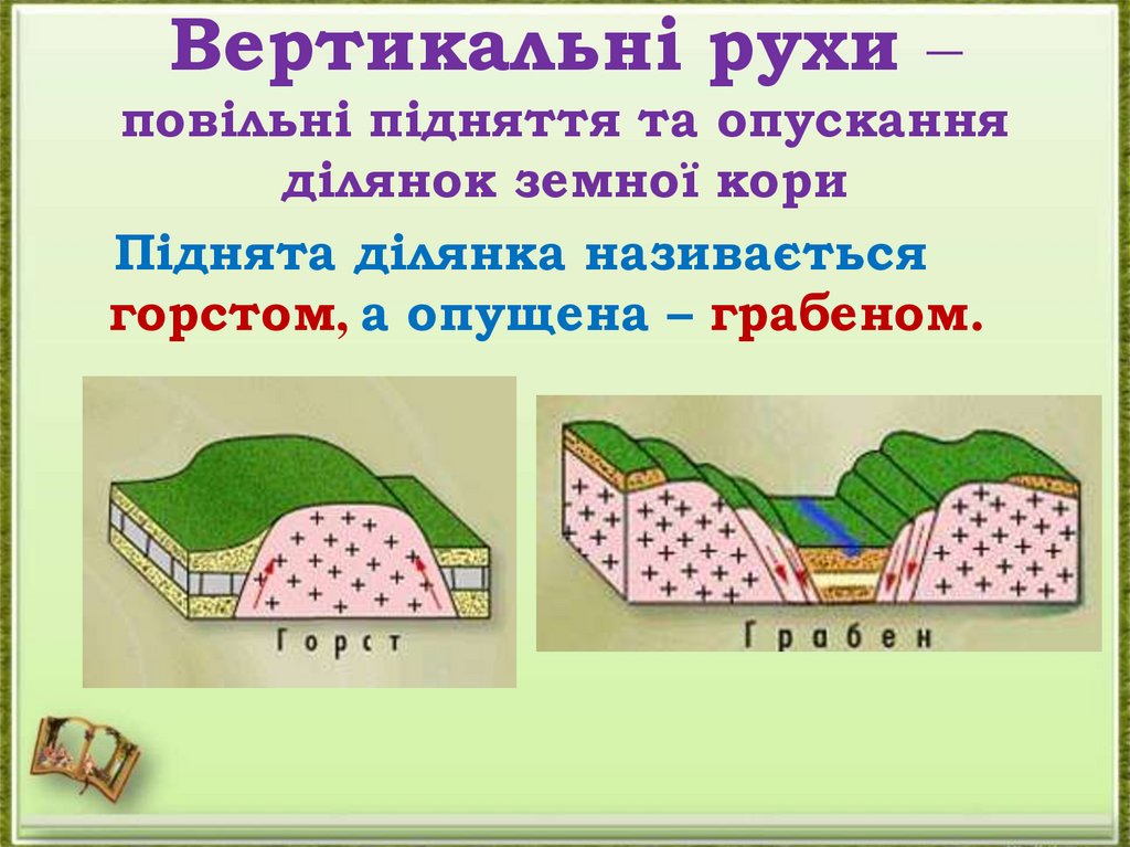 Вертикальні рухи – повільні підняття та опускання ділянок земної кори