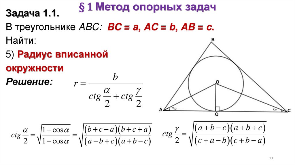 § 1 Метод опорных задач