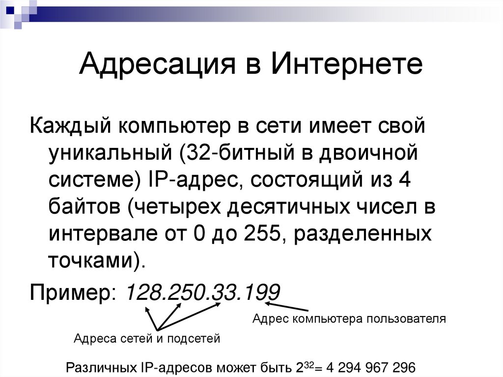 Адресация в Интернете