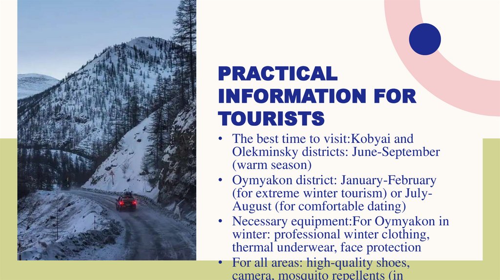 Practical information for tourists