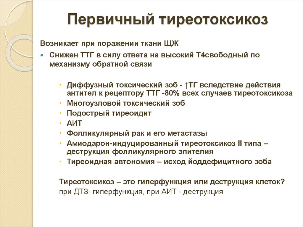 Первичный тиреотоксикоз