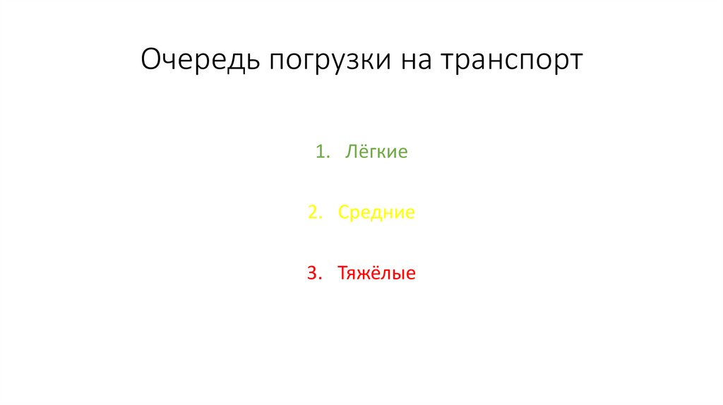 Очередь погрузки на транспорт