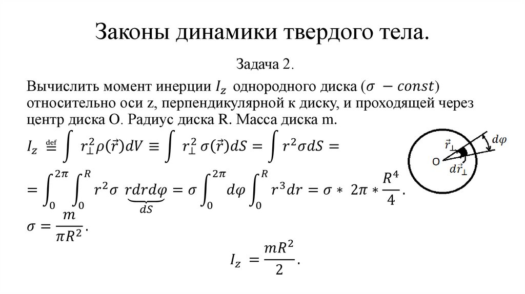 Законы динамики твердого тела.