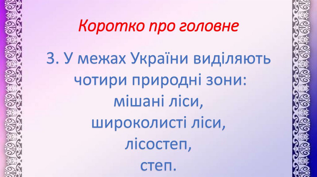 Коротко про головне