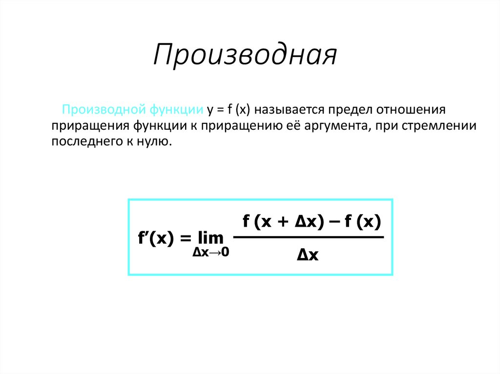 Производная