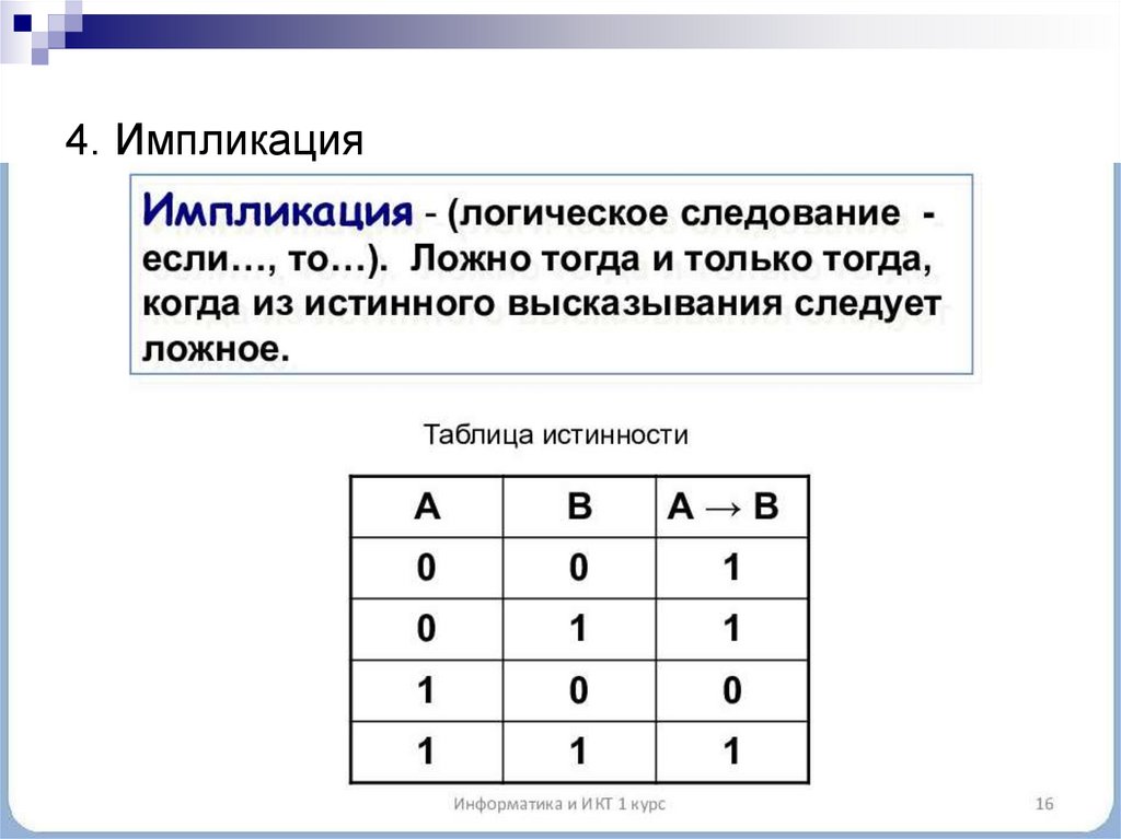 4. Импликация