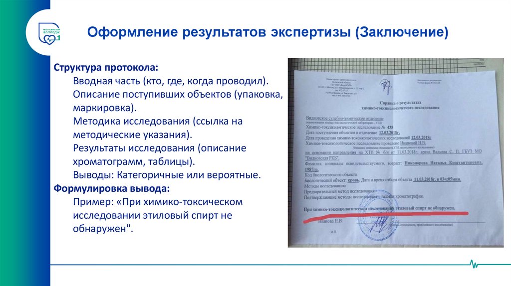 Оформление результатов экспертизы (Заключение)