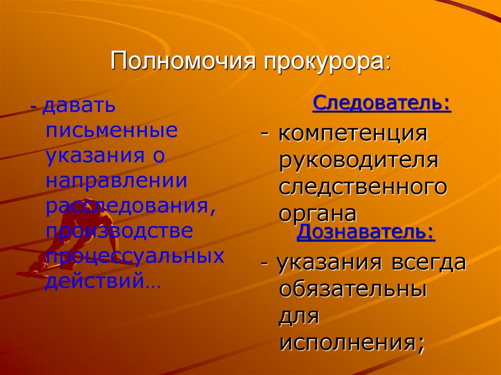 Полномочия прокурора:
