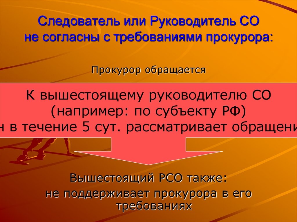 Следователь или Руководитель СО не согласны с требованиями прокурора: