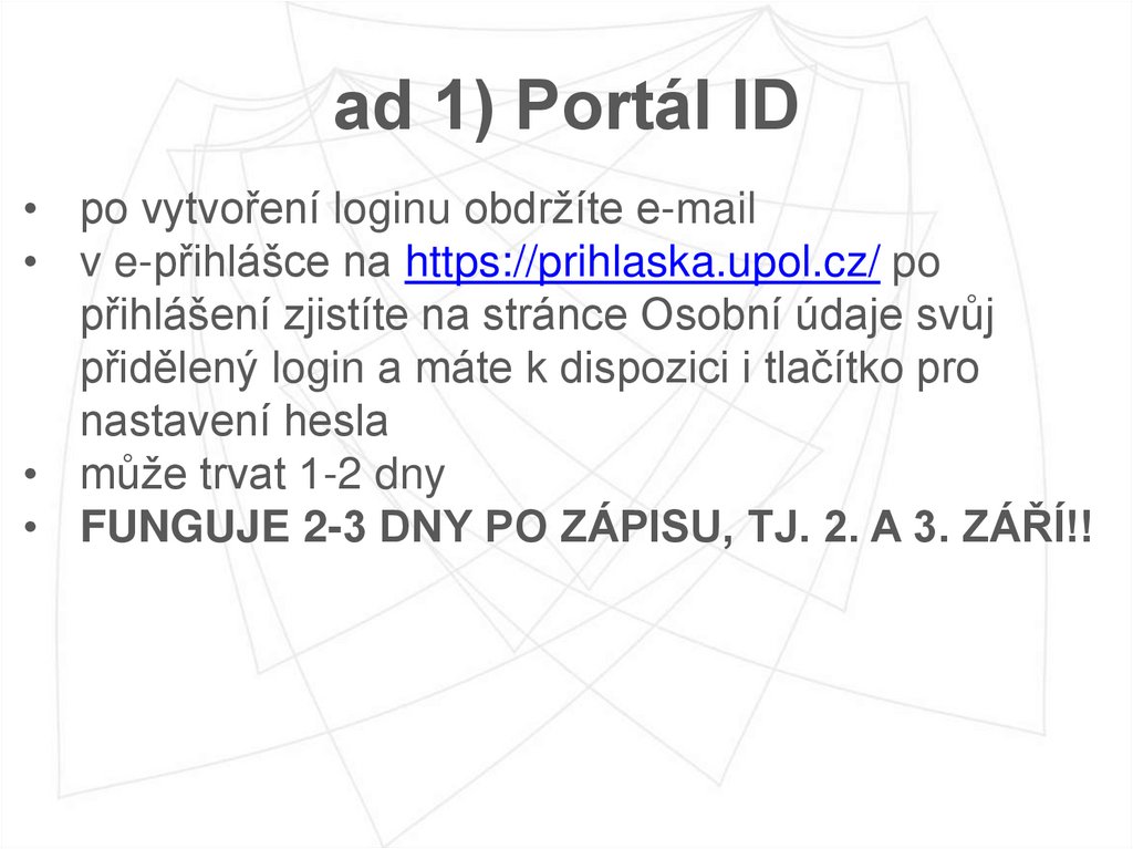ad 1) Portál ID