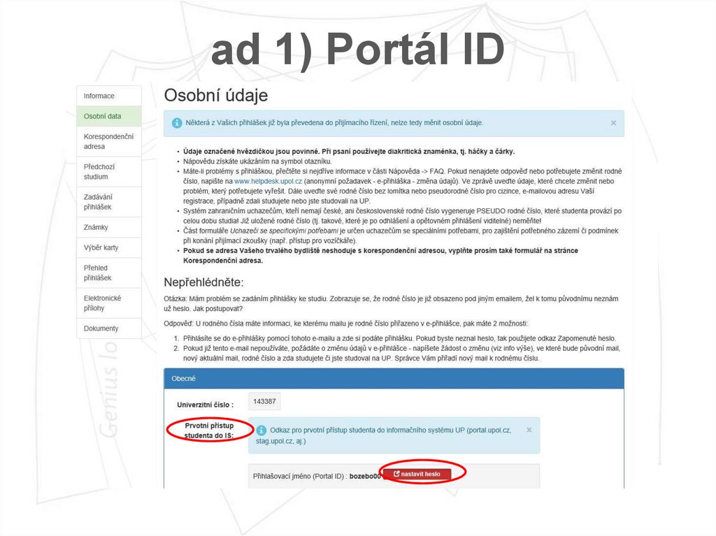 ad 1) Portál ID
