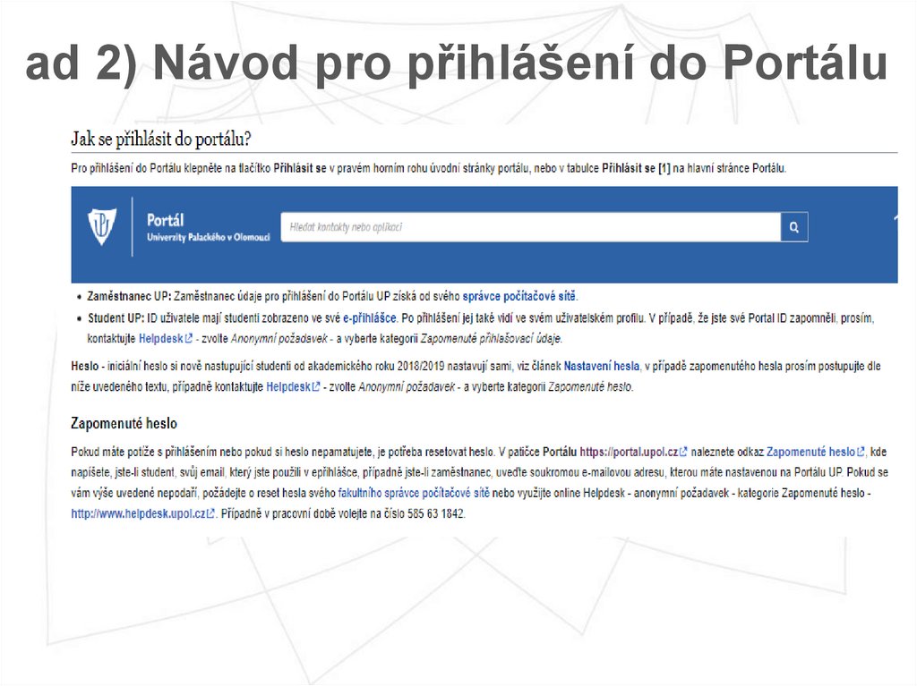ad 2) Návod pro přihlášení do Portálu