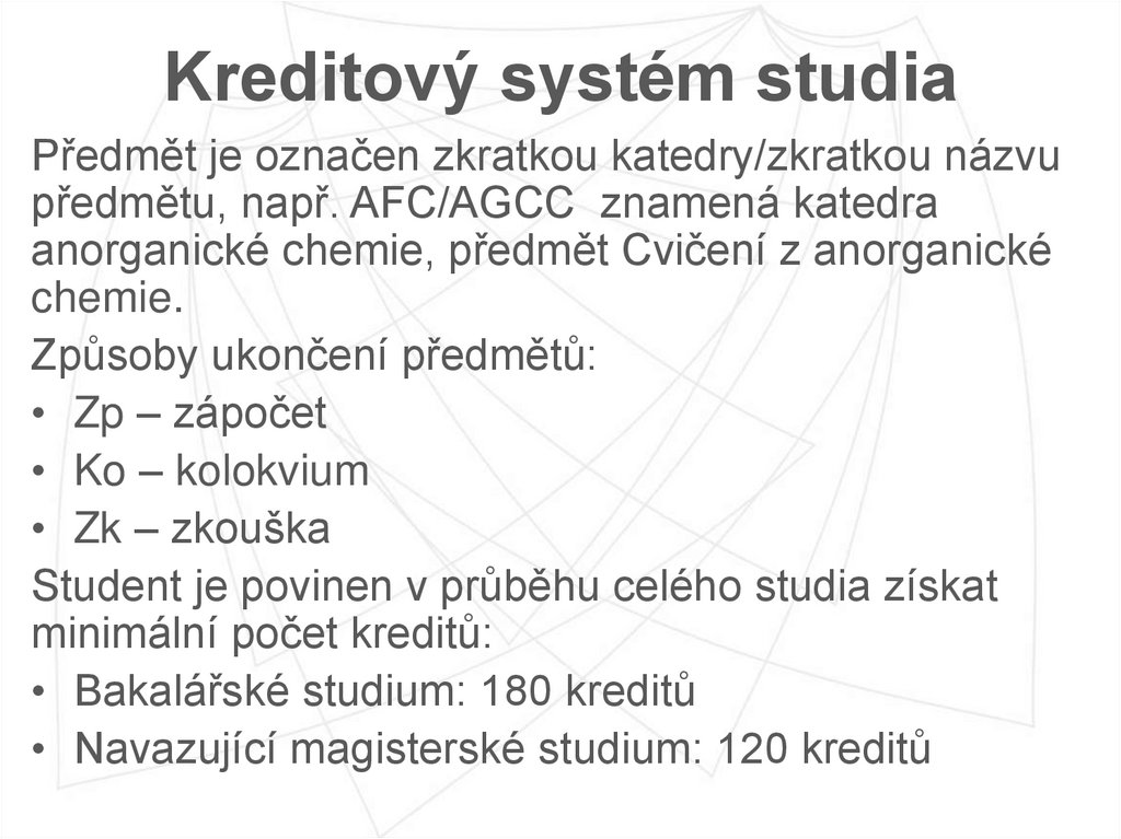 Kreditový systém studia