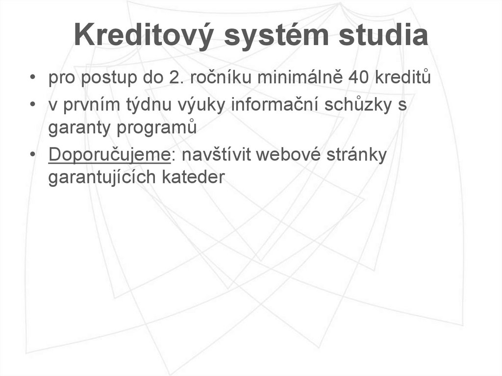 Kreditový systém studia