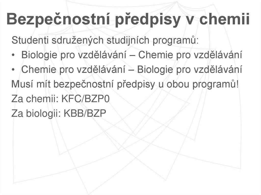 Bezpečnostní předpisy v chemii