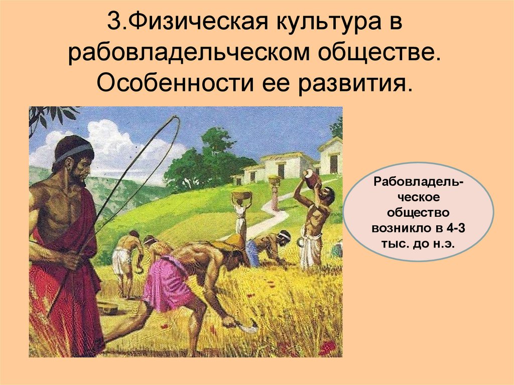 3.Физическая культура в рабовладельческом обществе. Особенности ее развития.