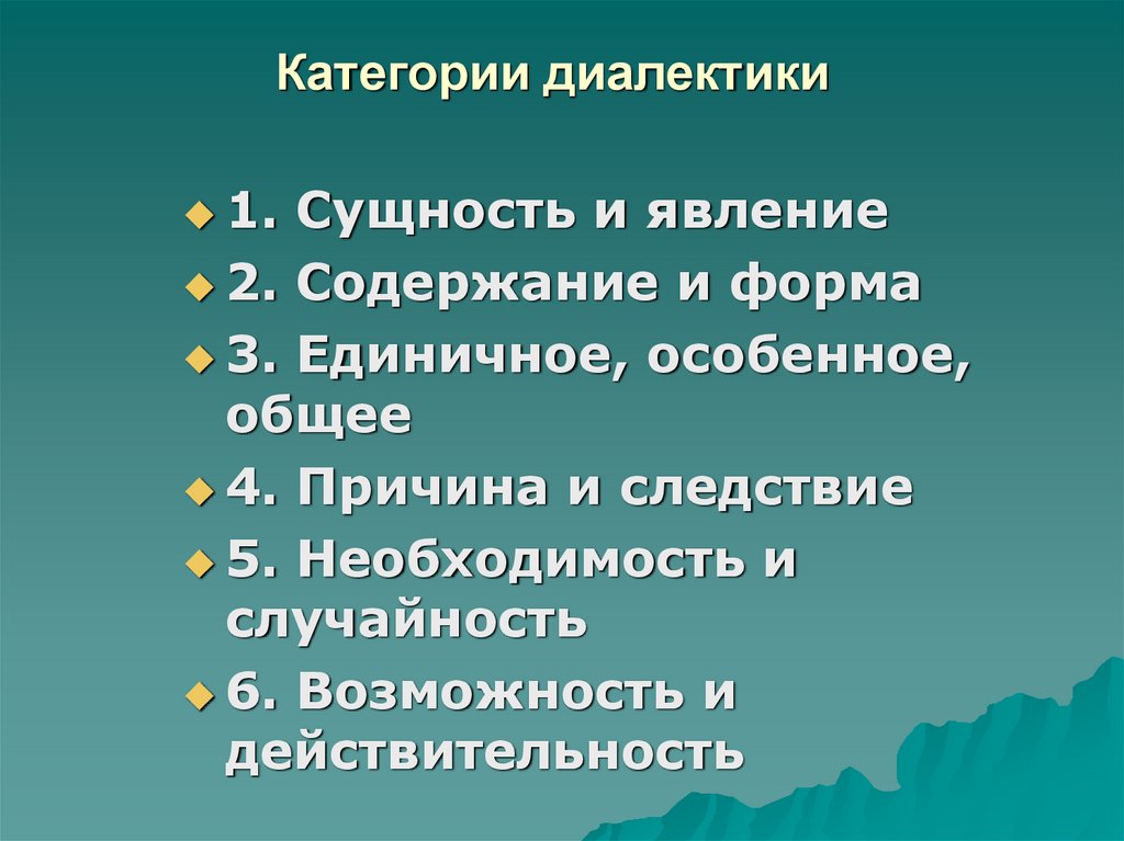 Категории диалектики