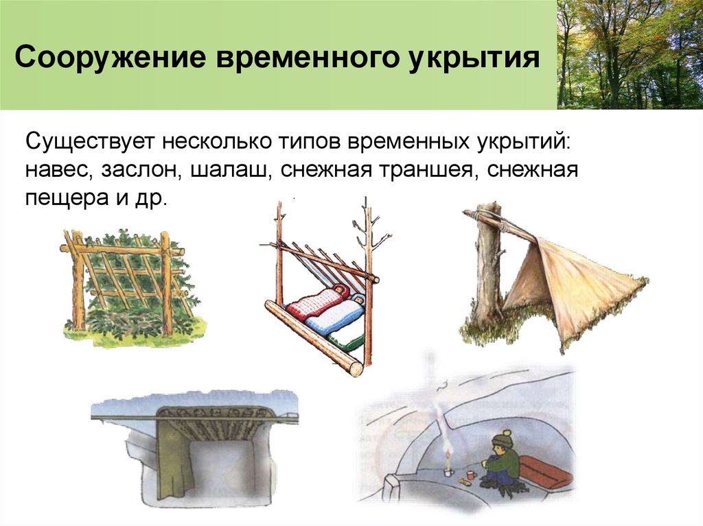 Сооружение временного укрытия