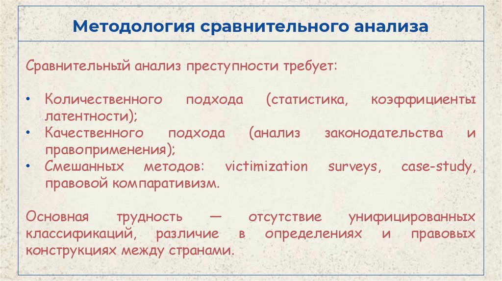 Методология сравнительного анализа