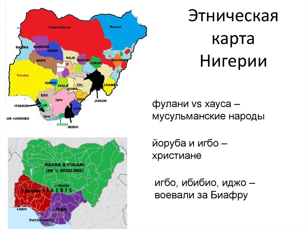 Этническая карта Нигерии